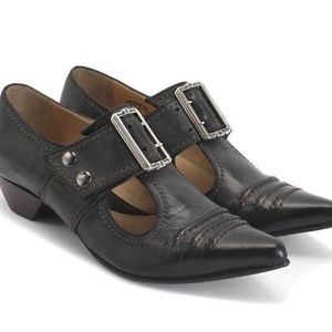 10 - JOHN FLUEVOG Black Leather Buckle $315 Shoes